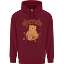 Anatomy of a Grizzly Bear Mens 80% Cotton Hoodie Maroon