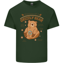 Anatomy of a Grizzly Bear Mens Cotton T-Shirt Tee Top Forest Green