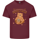 Anatomy of a Grizzly Bear Mens Cotton T-Shirt Tee Top Maroon