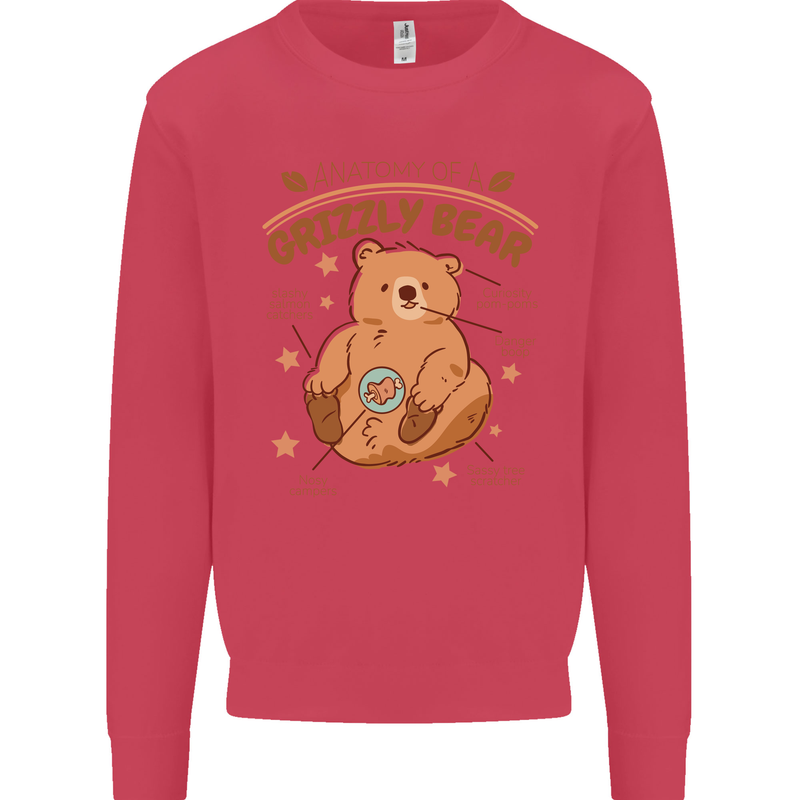 Anatomy of a Grizzly Bear Mens Sweatshirt Jumper Heliconia