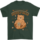 Anatomy of a Grizzly Bear Mens T-Shirt 100% Cotton Forest Green
