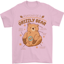 Anatomy of a Grizzly Bear Mens T-Shirt 100% Cotton Light Pink