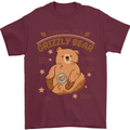 Anatomy of a Grizzly Bear Mens T-Shirt 100% Cotton Maroon