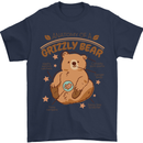 Anatomy of a Grizzly Bear Mens T-Shirt 100% Cotton Navy Blue