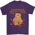 Anatomy of a Grizzly Bear Mens T-Shirt 100% Cotton Purple