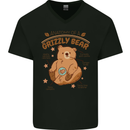Anatomy of a Grizzly Bear Mens V-Neck Cotton T-Shirt Black