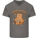 Anatomy of a Grizzly Bear Mens V-Neck Cotton T-Shirt Charcoal