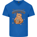 Anatomy of a Grizzly Bear Mens V-Neck Cotton T-Shirt Royal Blue