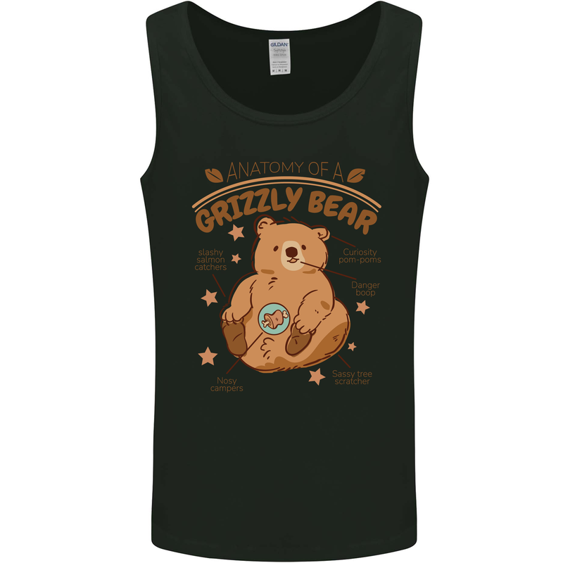 Anatomy of a Grizzly Bear Mens Vest Tank Top Black