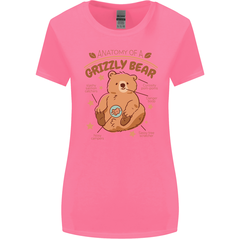 Anatomy of a Grizzly Bear Womens Wider Cut T-Shirt Azalea