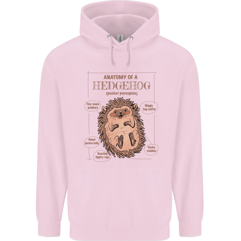 Anatomy of a Hedgehog Funny Childrens Kids Hoodie Light Pink