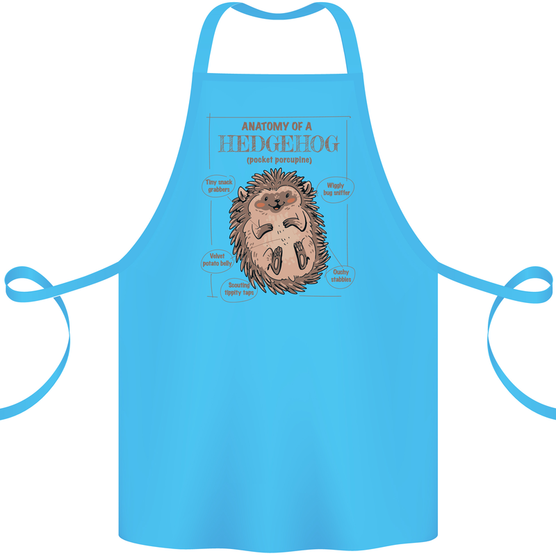 Anatomy of a Hedgehog Funny Cotton Apron 100% Organic Turquoise