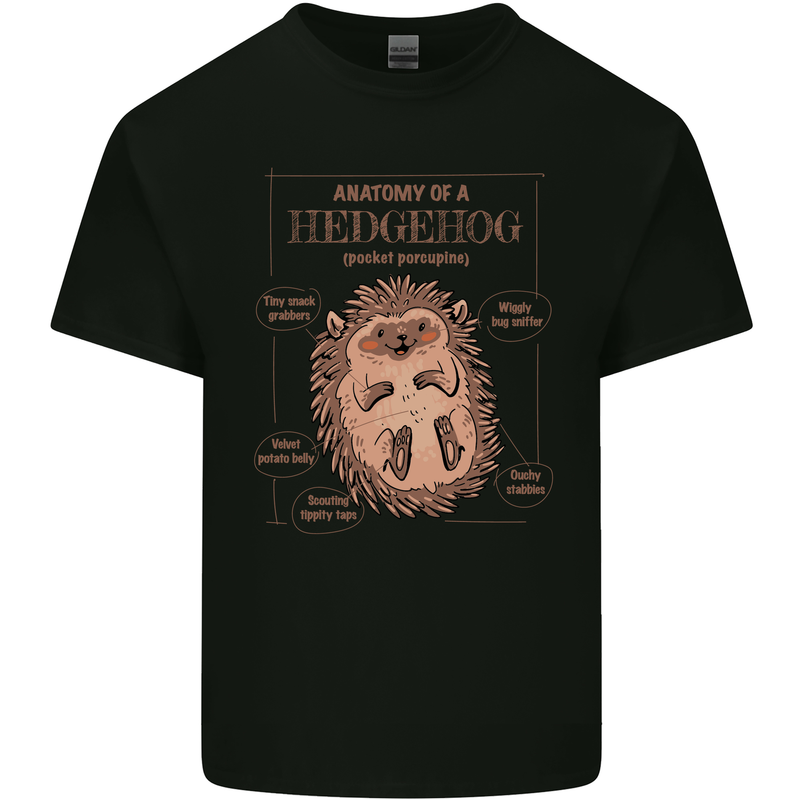 Anatomy of a Hedgehog Funny Kids T-Shirt Childrens Black