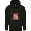 Anatomy of a Hedgehog Funny Mens 80% Cotton Hoodie Black