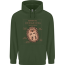 Anatomy of a Hedgehog Funny Mens 80% Cotton Hoodie Forest Green