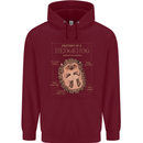 Anatomy of a Hedgehog Funny Mens 80% Cotton Hoodie Maroon
