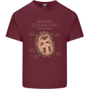 Anatomy of a Hedgehog Funny Mens Cotton T-Shirt Tee Top Maroon