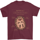 Anatomy of a Hedgehog Funny Mens T-Shirt 100% Cotton Maroon