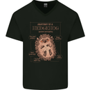 Anatomy of a Hedgehog Funny Mens V-Neck Cotton T-Shirt Black