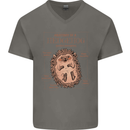 Anatomy of a Hedgehog Funny Mens V-Neck Cotton T-Shirt Charcoal