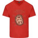 Anatomy of a Hedgehog Funny Mens V-Neck Cotton T-Shirt Red