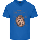 Anatomy of a Hedgehog Funny Mens V-Neck Cotton T-Shirt Royal Blue