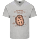Anatomy of a Hedgehog Funny Mens V-Neck Cotton T-Shirt Sports Grey