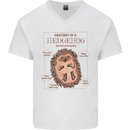 Anatomy of a Hedgehog Funny Mens V-Neck Cotton T-Shirt White