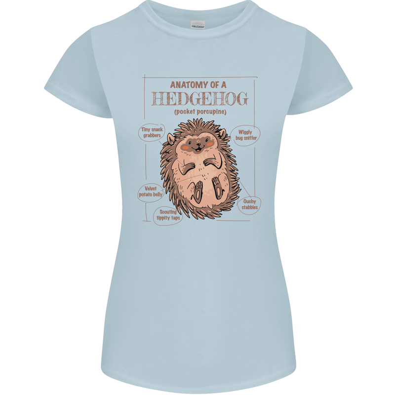 Anatomy of a Hedgehog Funny Womens Petite Cut T-Shirt Light Blue