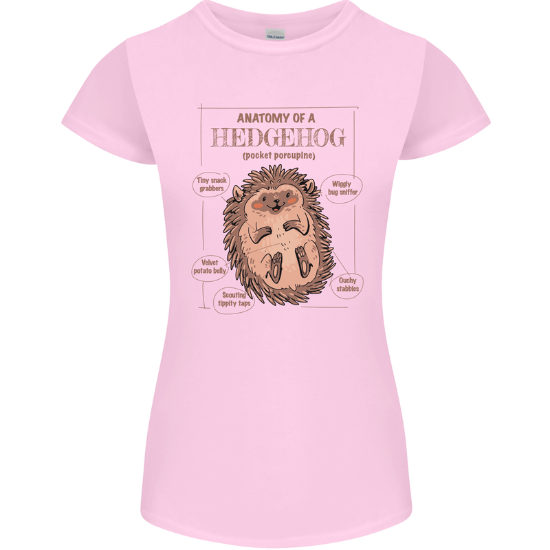 Anatomy of a Hedgehog Funny Womens Petite Cut T-Shirt Light Pink