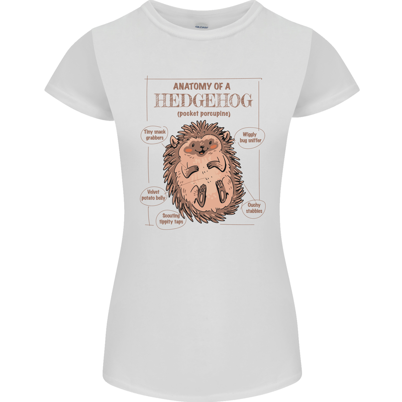 Anatomy of a Hedgehog Funny Womens Petite Cut T-Shirt White