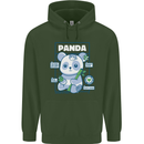 Anatomy of a Panda Bear Funny Childrens Kids Hoodie Forest Green