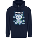 Anatomy of a Panda Bear Funny Childrens Kids Hoodie Navy Blue
