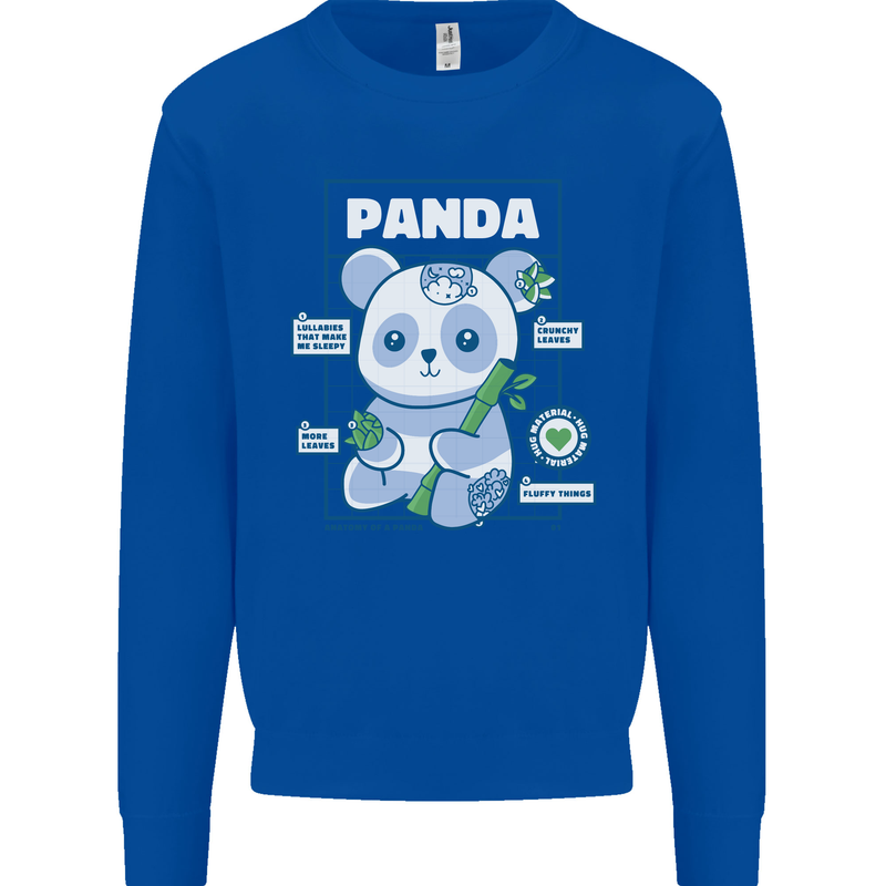 Anatomy of a Panda Bear Funny Kids Sweatshirt Jumper Royal Blue