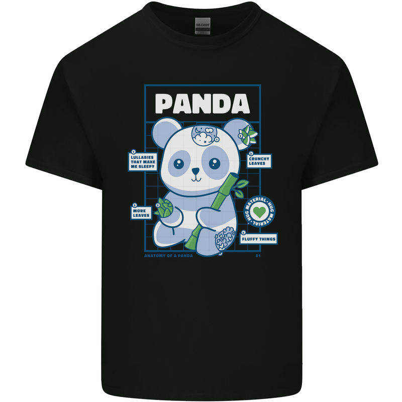 Anatomy of a Panda Bear Funny Kids T-Shirt Childrens Black