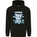 Anatomy of a Panda Bear Funny Mens 80% Cotton Hoodie Black