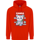Anatomy of a Panda Bear Funny Mens 80% Cotton Hoodie Bright Red