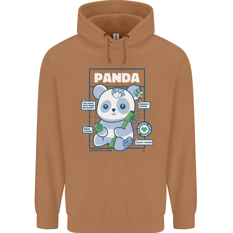 Anatomy of a Panda Bear Funny Mens 80% Cotton Hoodie Caramel Latte