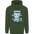 Anatomy of a Panda Bear Funny Mens 80% Cotton Hoodie Forest Green