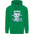 Anatomy of a Panda Bear Funny Mens 80% Cotton Hoodie Irish Green