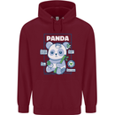 Anatomy of a Panda Bear Funny Mens 80% Cotton Hoodie Maroon