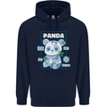 Anatomy of a Panda Bear Funny Mens 80% Cotton Hoodie Navy Blue