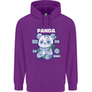 Anatomy of a Panda Bear Funny Mens 80% Cotton Hoodie Purple