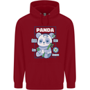 Anatomy of a Panda Bear Funny Mens 80% Cotton Hoodie Red