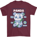 Anatomy of a Panda Bear Funny Mens T-Shirt 100% Cotton Maroon