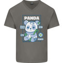 Anatomy of a Panda Bear Funny Mens V-Neck Cotton T-Shirt Charcoal