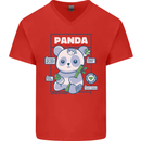 Anatomy of a Panda Bear Funny Mens V-Neck Cotton T-Shirt Red