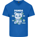 Anatomy of a Panda Bear Funny Mens V-Neck Cotton T-Shirt Royal Blue