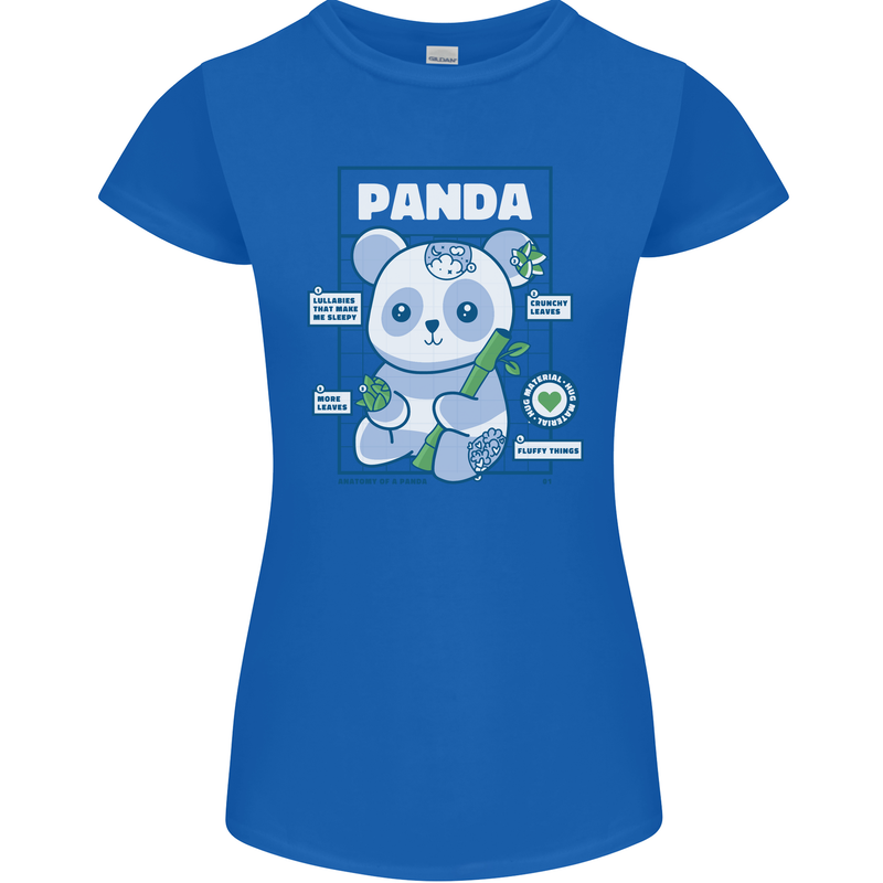 Anatomy of a Panda Bear Funny Womens Petite Cut T-Shirt Royal Blue