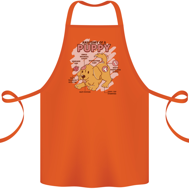 Anatomy of a Puppy Dog Cotton Apron 100% Organic Orange